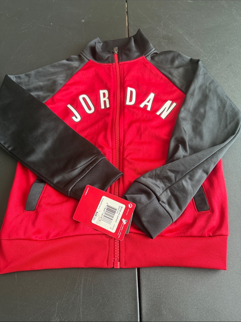 Jordan Red and Black Zip-Up Athletic Jacket